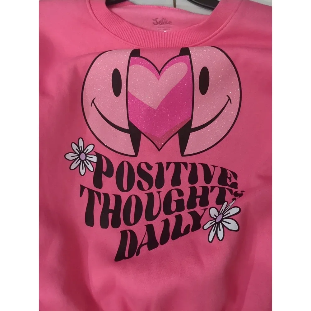 Nwt Justice Girls Bubble‎ Pink Fleece Sweatshirt Size S 
